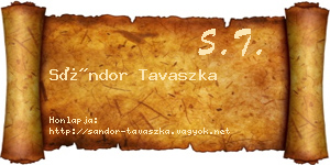 Sándor Tavaszka névjegykártya