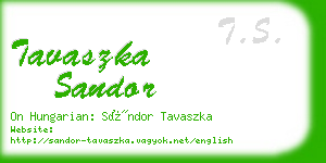 tavaszka sandor business card